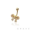 316L SURGICAL STEEL MULTI CZ RIBBON LACE NON DANGLE BELLY BUTTON NAVEL RING 